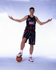 Maillot De Basket Houston Rockets Yao Ming 11 Rookie Season Engrener Retro Bleu
